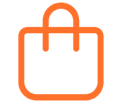 An orange bag is shown on a green background.